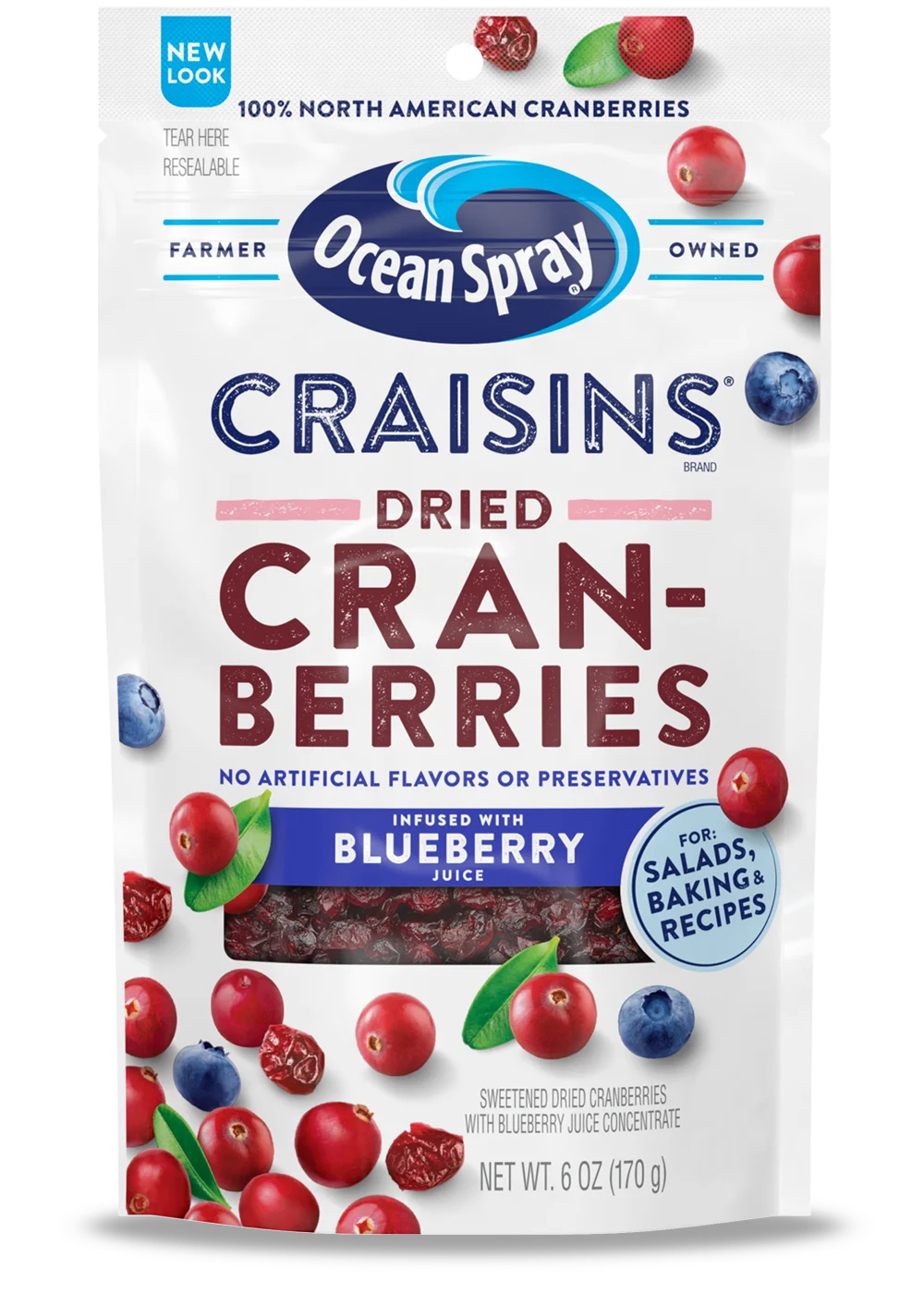 Craisins® Cranberries Deshidratados Infusionados Con Jugo De Blueberry 6oz